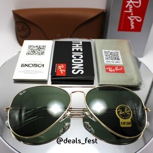 Model Display RayBan Aviator Green RB3025 G15